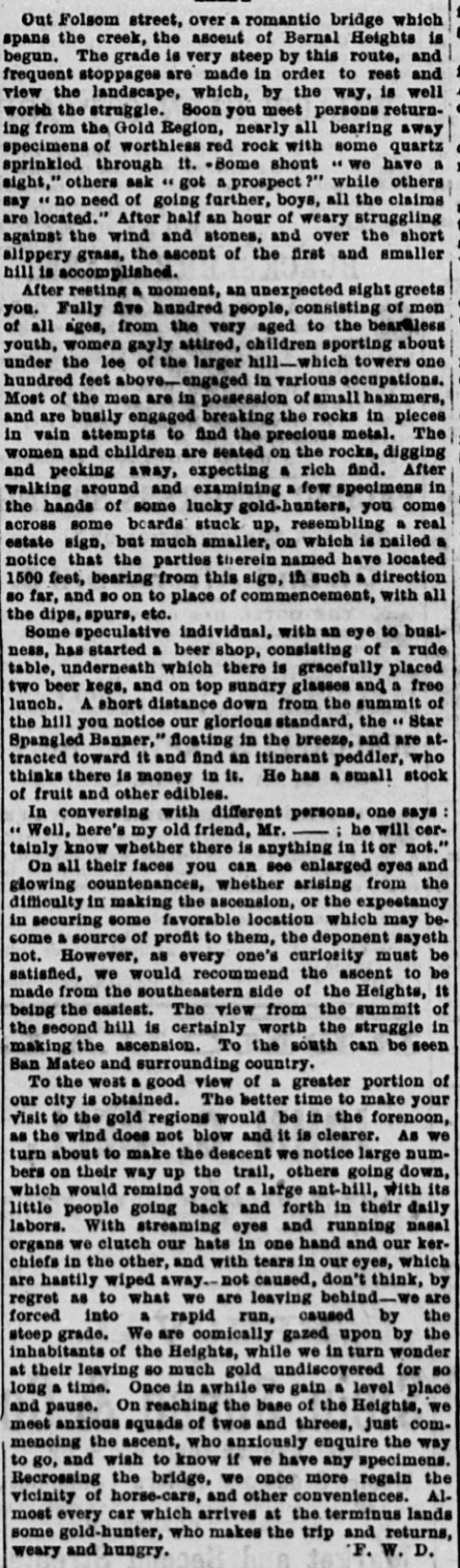 1876 May Daily Alta California Gold Bernal